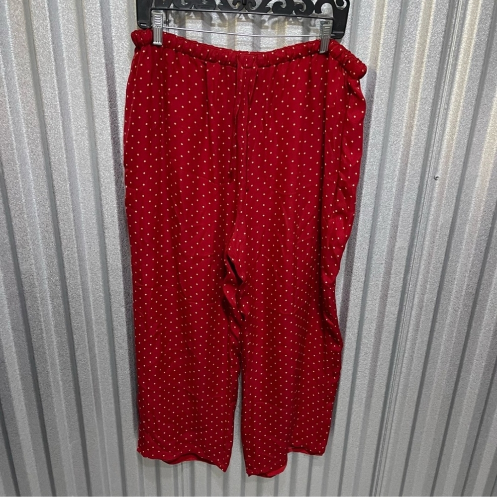 Ralph Lauren Red Silk Polkadot Pajama Pants 1x Plus Size